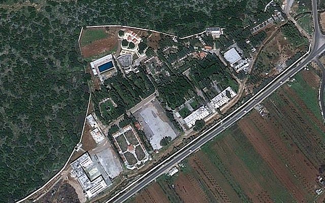 Satellite image of a CERS facility near Masyaf reportedly hit by an Israeli airstrike overnight Wednesday, September 7, 2017 (screen capture: Google Earth)