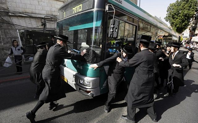 Man Arrested For Taunting Ultra Orthodox Protesters With Porn The Times Of Israel