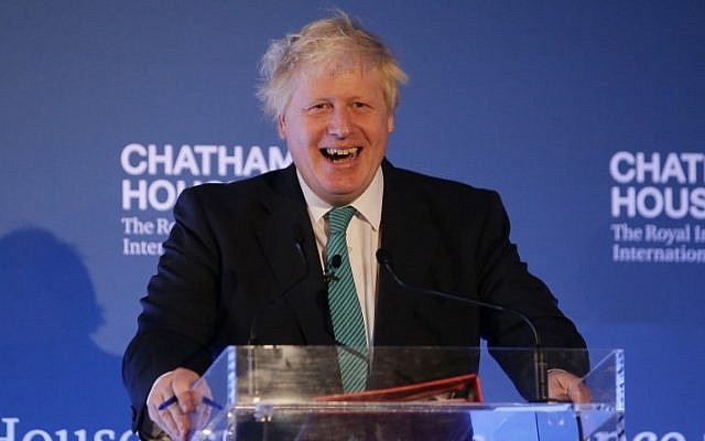 British Foreign Secretary Boris Johnson gives a speech during a Chatham House conference in central London, October 23, 2017. (AFP/Daniel LEAL-OLIVAS)