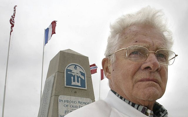 In this June 6, 2005, photo Don Malarkey, American veteran from the 101st airborne "Easy" Company," attends ceremonies to commemorate the Allied D-Day landings of World War II, on Utah Beach, northwestern France. (AP Photo/Franck Prevel)