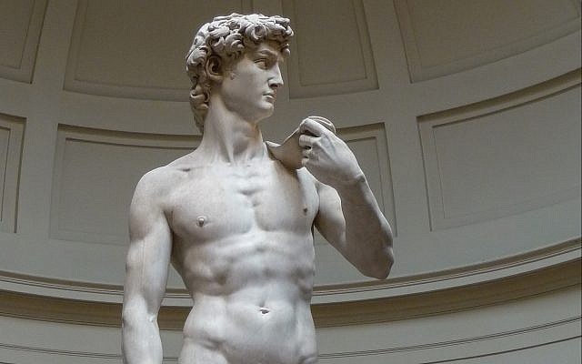 Michelangelo's 'David' in Florence's, Galleria dell' Accademia. (CC bY Jörg Bittner Unna, Wikimedia Commons)