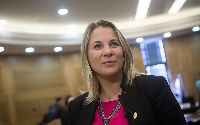 Ksenia Svetlova of the Zionist Union party seen during an introduction day for new Knesset members on March 29, 2015. (Miriam Alster/Flash90)
