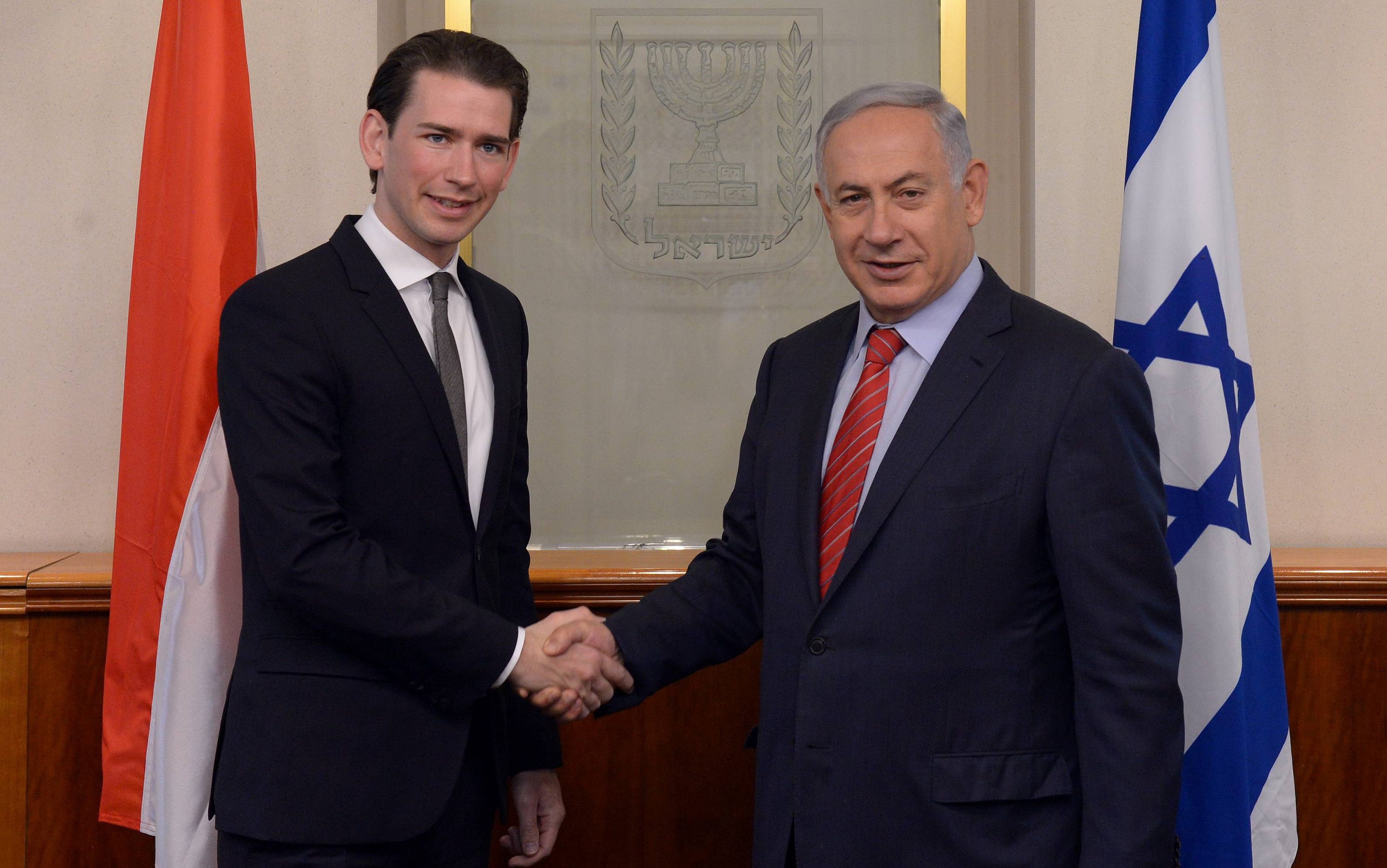 Resultado de imagen de sebastian kurz con Netanyahu imagenes