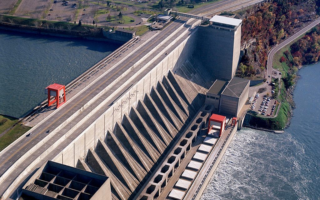 Aerial view of the Robert Moses Dam, part of the Niagara Power Project, Lewiston, New York, where the mPrest system is located. (Courtesy)