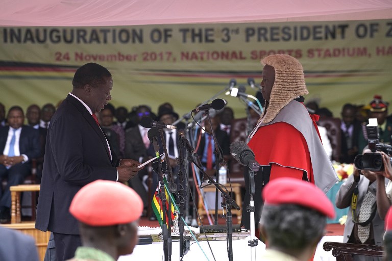 Mnangagwa Sworn In As Zimbabwe President The Times Of Israel 
