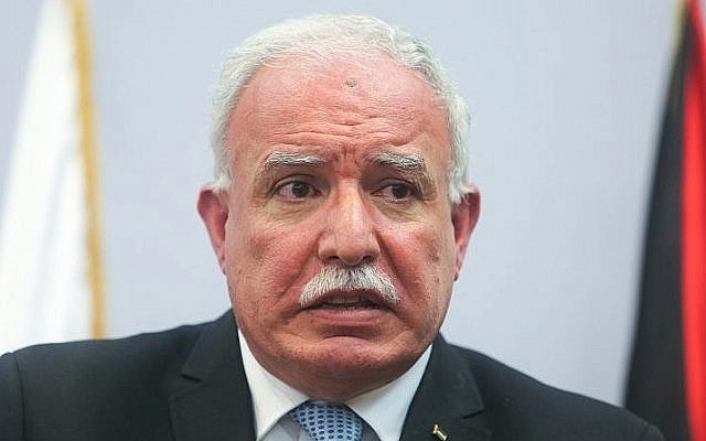 Palestinian Authority Foreign Minister Riyad al-Malki. (Flash90)
