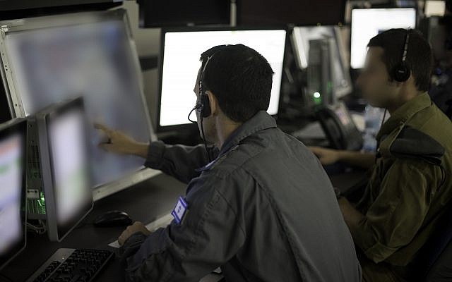 Israeli traffic controllers take part in the international Blue Flag exercise in early November 2017. (Israel Defense Forces)