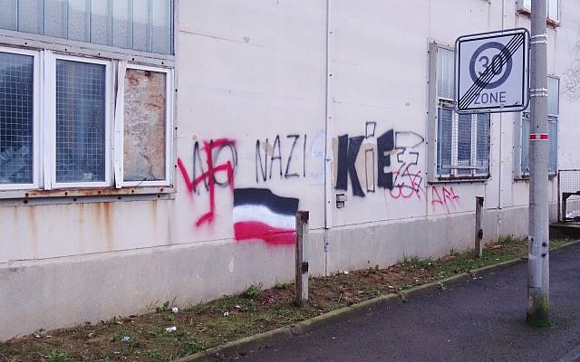 Illustrative image of neo-Nazi graffiti in Dresden, Germany. (CC BY Kalispera Dell, Wikimedia commons)