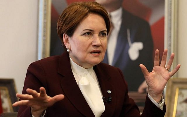 Turkey's Iyi ('Good') Party chairman Meral Aksener in her office in Ankara on December 15, 2017. (AFP Photo/Adem Altan)