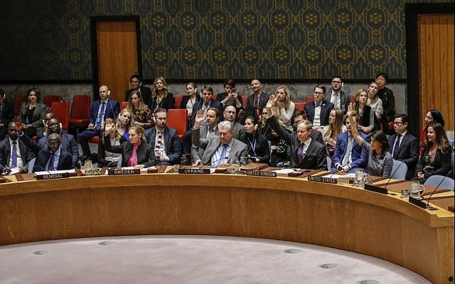 Members of the UN Security Council vote 15-0 to impose new sanctions on North Korea during a Security Council meeting on December 22, 2017, at UN Headquarters in New York City. (AFP Photo/Kena Betancur)