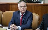 Energy Minister Yuval Steinitz attends the weekly government conference at the Prime Minister's Office in Jerusalem, October 29, 2017. (Ohad Zwigenberg/Flash90)