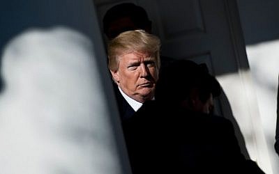 Then-US president Donald Trump at the White House in Washington, DC on January 19, 2018. (AFP Photo/Brendan Smialowski)