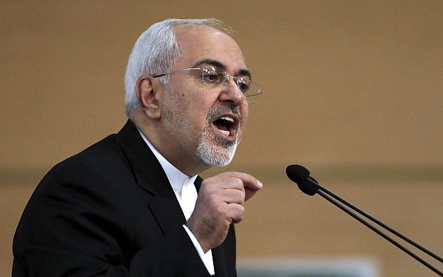 Iran's foreign minister Mohammad Javad Zarif speaks during the Tehran Security Conference in Tehran, Iran, January 8, 2018. (Ebrahim Noroozi/AP)