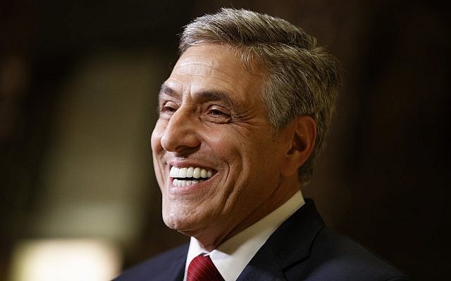 In this Nov. 29, 2016 file photo, Rep. Lou Barletta talks with reporters after a meeting with then President-elect Donald Trump at Trump Tower in New York. (AP Photo/Evan Vucci, FILE)