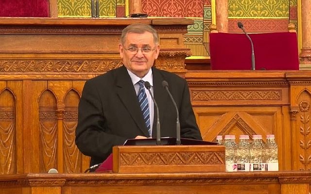 Screen capture from video of deputy speaker of the National Assembly of the Hungarian parliament Sandor Lezsak. (YouTube)