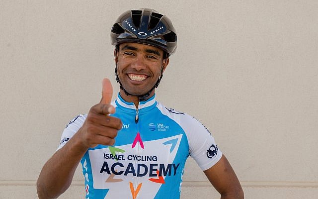 Israel Cycling Academy signed Awet Gebremedhin, a 25-year-old Eritrean refugee currently living in Sweden, on January 8, 2018. (courtesy Israel Cycling Academy)