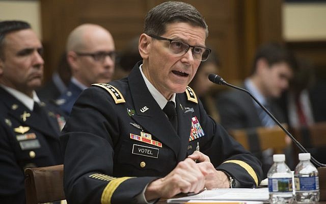 US Army General Joseph Votel, head of US Central Command, testifies during a House Armed Services Committee hearing on Capitol Hill in Washington, DC, February 27, 2018. (AFP /Saul Loeb)
