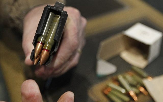 7.62X39mm round are loaded into 30 round magazine for an AK-47 at Good Guys Gun and Range on February 21, 2018 in Orem, Utah. (George Frey/Getty Images/AFP)