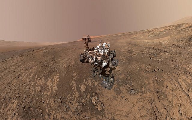 Composite image made from a series of photos taken on January 23, 2018, shows a self-portrait of NASA's Curiosity Mars rover on Vera Rubin Ridge. (NASA/JPL-Caltech/MSSS via AP)
