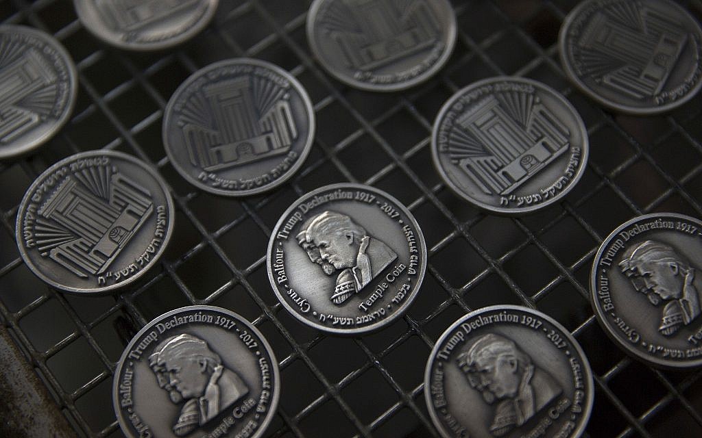 Israeli group mints Trump coin to honor Jerusalem recognition | The Times of  Israel