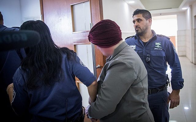 Former Australian principal Malka Leifer, who wanted in her home country for child sex abuse crimes is seen at the Jerusalem District Court on February 14, 2018. (Yonatan Sindel/Flash90)