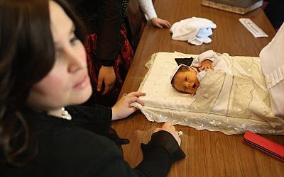 Illustrative: A brit, or Jewish circumcision ceremony, in Berlin, Germany. (Sean Gallup/Getty Images via JTA)