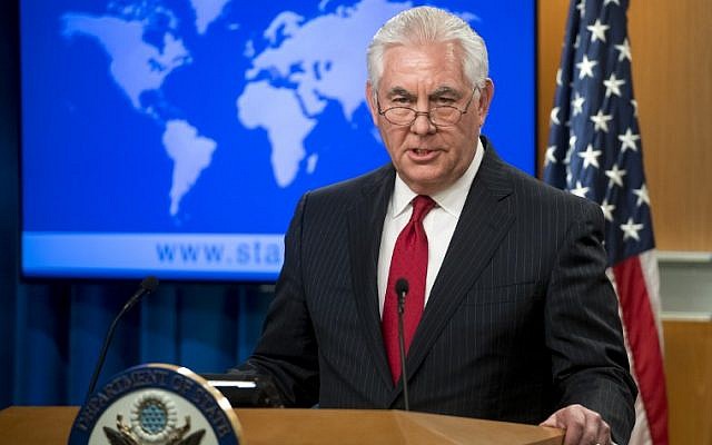 Rex Tillerson, outgoing US secretary of state, makes a statement after his dismissal at the State Department in Washington, DC, March 13, 2018. (AFP/Saul Loeb)