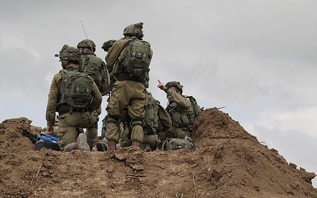 Israeli snipers prepare for massive protests by Palestinians in Gaza and the potential for demonstrators to try to breach the security fence on March 30, 2018. (Israel Defense Forces)