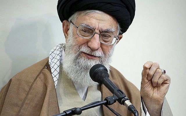 Supreme Leader Ayatollah Ali Khamenei speaks in a meeting, in Tehran, Iran, January 2, 2018. (Office of the Iranian Supreme Leader via AP)