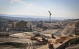 A construction site for new apartment buildings in Beit Shemesh photographed on February 21, 2017. (Yaakov Lederman/Flash90)