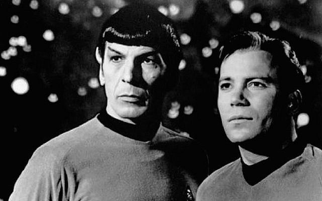 Illustrative: Leonard Nimoy, left, as Spock on 'Star Trek,' alongside co-star William Shatner. (Pixabay via JTA)