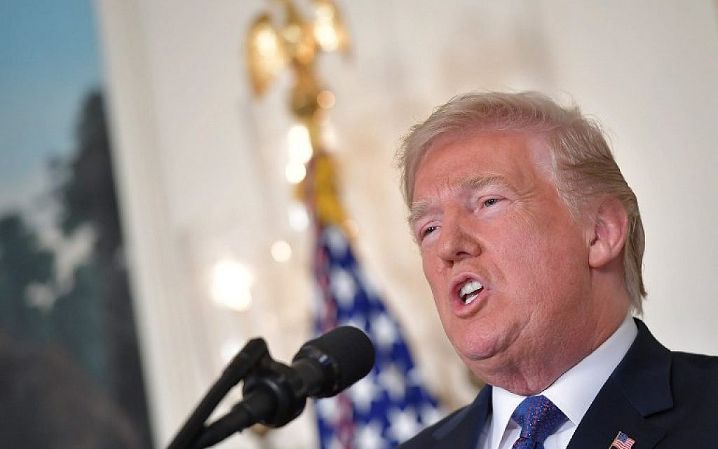 US President Donald Trump addresses the nation on the situation in Syria April 13, 2018 at the White House in Washington, DC. Trump said strikes on Syria are under way. (AFP PHOTO / Mandel NGAN)
