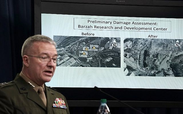 US Marine Lt. Gen. Kenneth F. McKenzie Jr. speaks during a news briefing at the Pentagon April 14, 2018 in Arlington, Virginia. The Pentagon held a briefing on the latest development of the strike in Syria.  (Alex Wong/Getty Images/AFP)