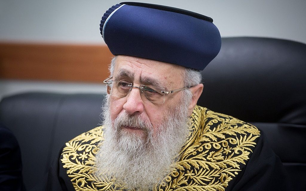 The Sephardic chief rabbi disparages the reformist Jews: “They have nothing”