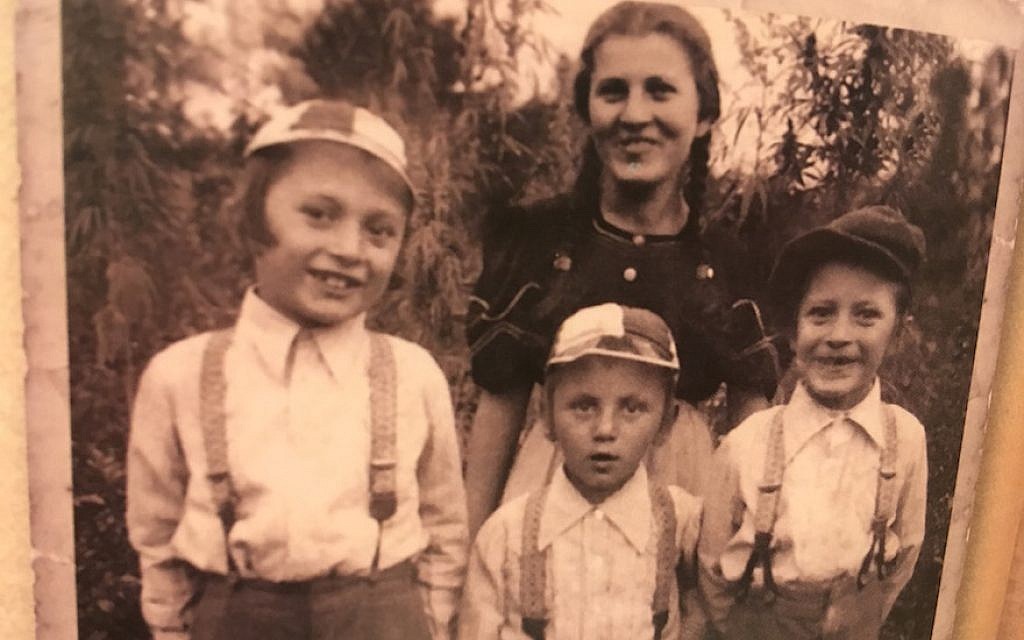 Margit Kirsche with her younger brothers, who were murdered in Auschwitz. (Courtesy of Kirsche/via JTA)