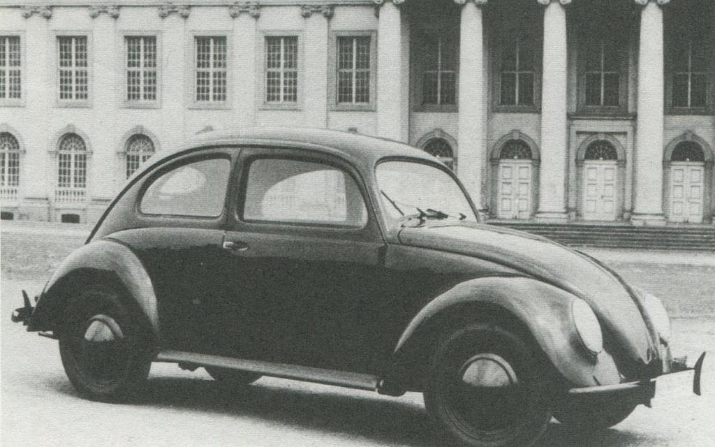 The Volkswagen Beetle was originally called the KdF Wagen when it was unveiled in 1938, referring to the Hitler Youth motto 'Kraft durch Freude,' or 'Strength through Joy.' (Courtesy/ Rex Bennett, Lane Motor Museum)