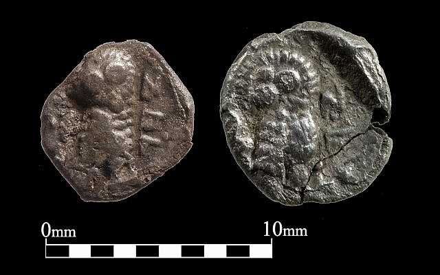 These Jewish-minted coins from Yehud, a province of semiautonomous Jewish rule under the Persian Empire, were discovered by the Temple Mount Sifting Project. (courtesy Temple Mount Sifting Project)