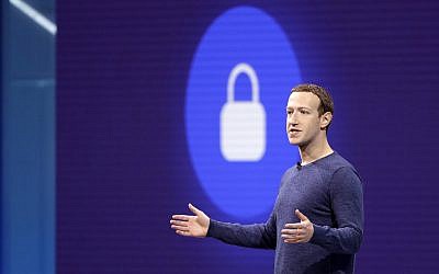 Facebook CEO Mark Zuckerberg makes the keynote speech at F8, theFacebook's developer conference, May 1, 2018, in San Jose, Calif. (AP Photo/Marcio Jose Sanchez)