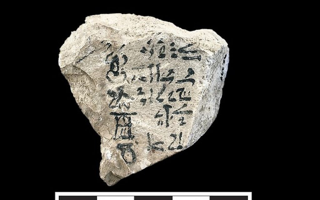 3,400-year-old limestone ostracon of the Egyptian 18th dynasty from the excavation of Theban Tomb 99. (Nigel Strudwick)