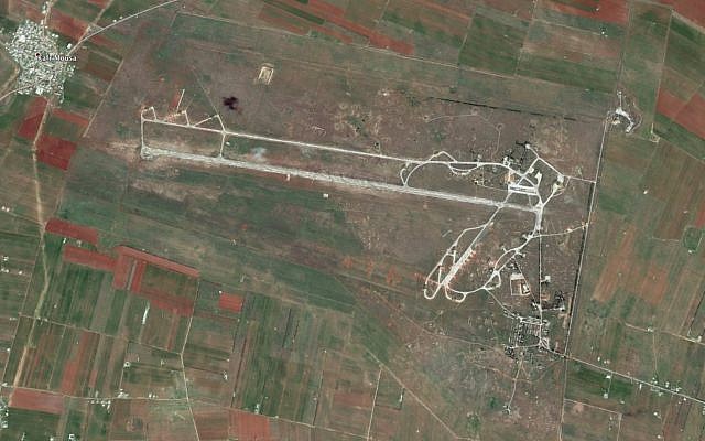 The al-Qusayr military air base in western Syria. (Google Earth)