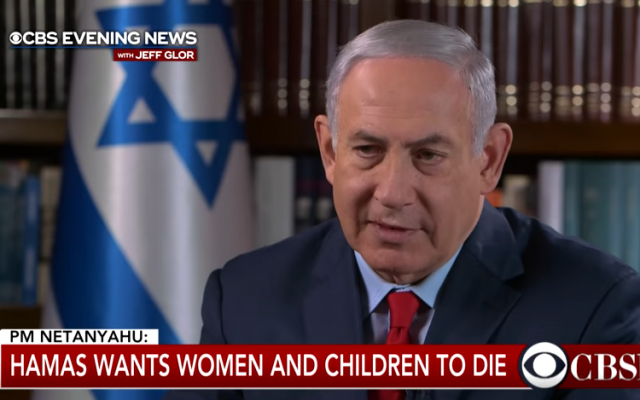 Prime Minister Benjamin Netanyahu during an interview with US television network CBS, May 15, 2018. (Screen capture: YouTube)