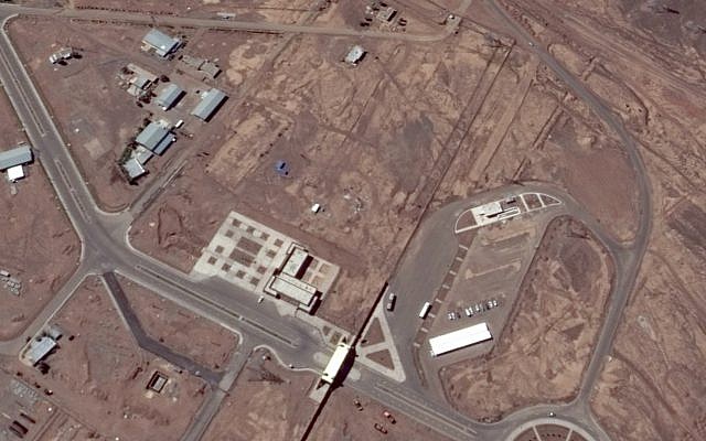A satellite image from April 2, 2016, of the Fordo nuclear facility in Iran. (Google Earth)