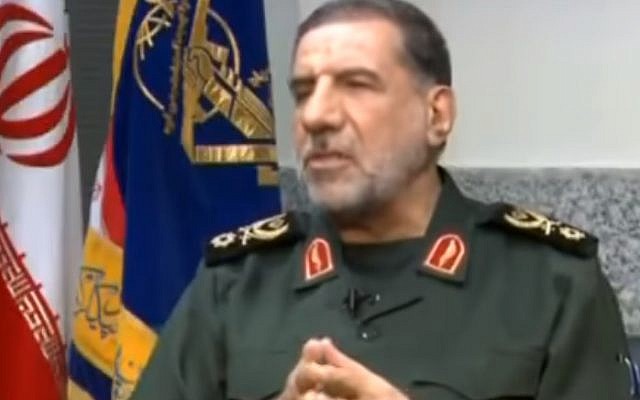 General Ismail Kowsari, Deputy Commander of the Iranian Revolutionary Guards' Tharallah base, seen on Al-Alam TV on September 27, 2017. (YouTube screenshot/Middle East Media Research Institute)