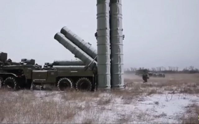 Russian S-500 missile being prepared for testing. (Screen capture: YouTube)