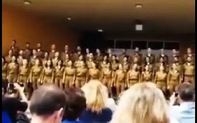 Still from video of IDF soldiers singing in Persian, which went viral on Iranian social media on May 3, 2018. (Screen capture: Twitter)
