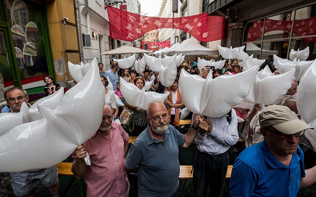 The Judafest street festival in Budapest, June 10, 2018. (Marton Monus/ Balint House JCC)