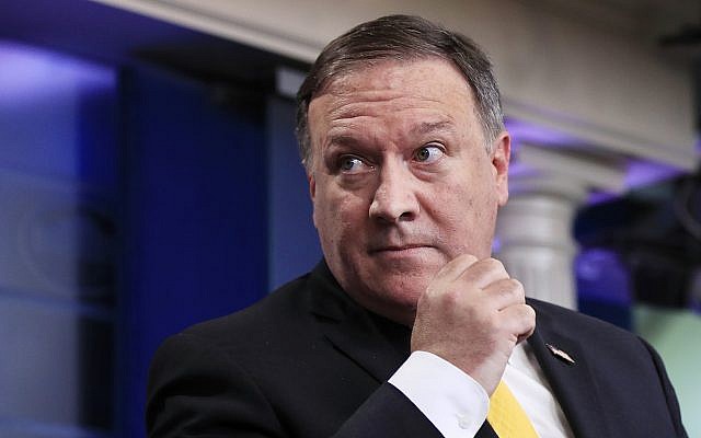 US Secretary of State Mike Pompeo talks to reporters about North Korea during the daily press briefing in the Brady press briefing room at the White House, in Washington, June 7, 2018. (AP Photo/Manuel Balce Ceneta)