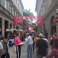 The Judafest street festival in Budapest, June 10, 2018. (Yaakov Schwartz/ Times of Israel)