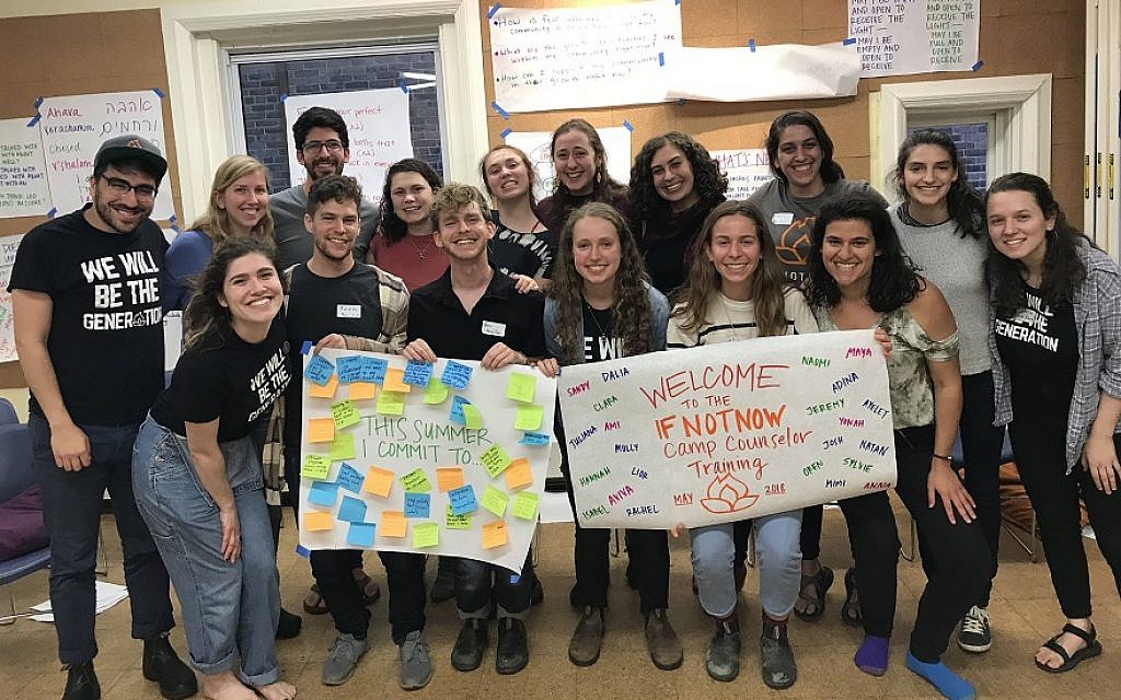 Participants in a camp counselor training by IfNotNow in Boston, May 27, 2018. (IfNotNow/via JTA)