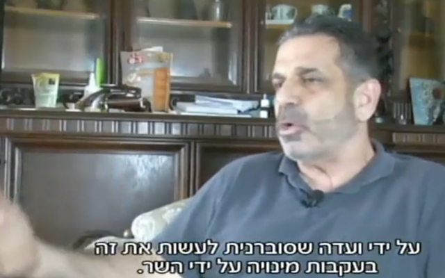 Former Israeli minister Gonen Segev interviewed in 2016 in Nigeria (Hadashot TV screenshot)